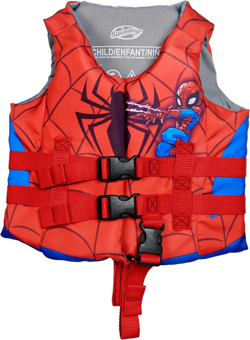 SwimWays Marvel Swim Trainer Life Jacket, US Coast Guard Approved Life Vest Kids Swim Vest, Pool Floats & Life Jackets for Kids 33-55 lbs, Spidey - Image 1